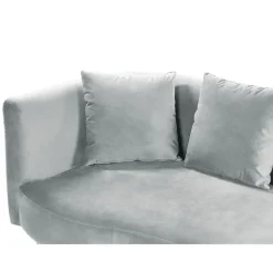 Beliani CHAUMONT - Chaise longue - Lichtgrijs - Linkerzijde - Fluweel