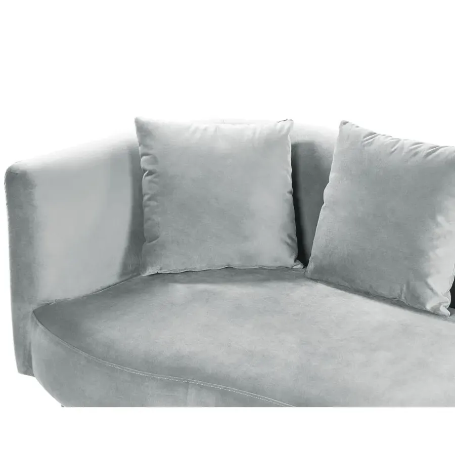 Beliani CHAUMONT - Chaise longue - Lichtgrijs - Linkerzijde - Fluweel