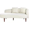 Loveseats-Beliani CHAUMONT - Chaise longue - Crème - Rechterzijde - Fluweel