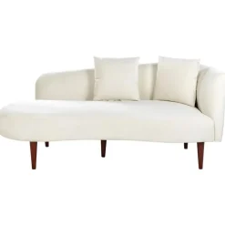 Loveseats-Beliani CHAUMONT - Chaise longue - Crème - Rechterzijde - Fluweel
