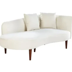 Loveseats-Beliani CHAUMONT - Chaise longue - Crème - Rechterzijde - Fluweel
