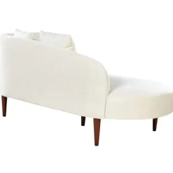 Loveseats-Beliani CHAUMONT - Chaise longue - Crème - Rechterzijde - Fluweel