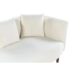 Loveseats-Beliani CHAUMONT - Chaise longue - Crème - Rechterzijde - Fluweel
