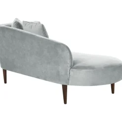 Beliani CHAUMONT - Chaise longue - Lichtgrijs - Rechterzijde - Fluweel