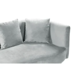 Beliani CHAUMONT - Chaise longue - Lichtgrijs - Rechterzijde - Fluweel