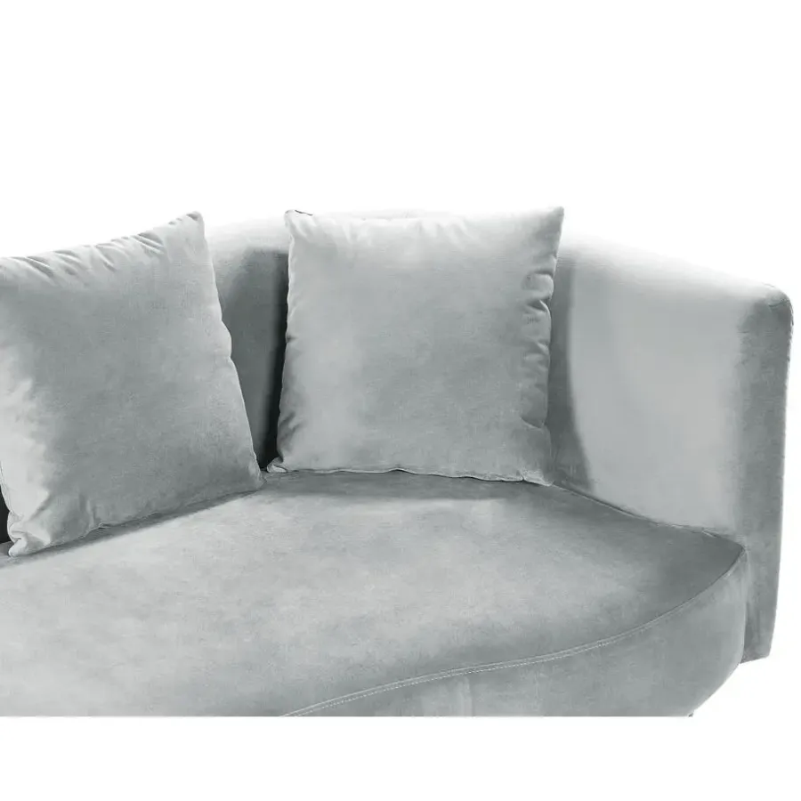 Beliani CHAUMONT - Chaise longue - Lichtgrijs - Rechterzijde - Fluweel