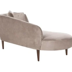 Loveseats-Beliani CHAUMONT - Chaise longue - Taupe - Rechterzijde - Fluweel