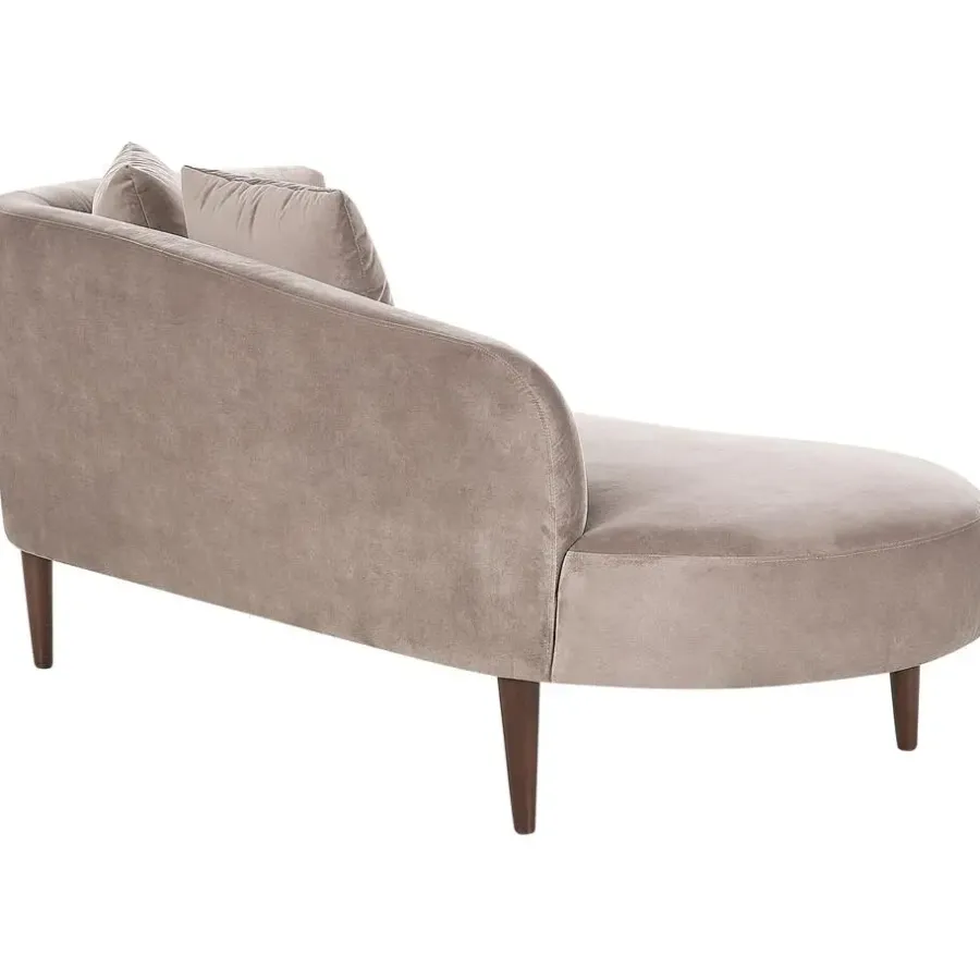 Loveseats-Beliani CHAUMONT - Chaise longue - Taupe - Rechterzijde - Fluweel
