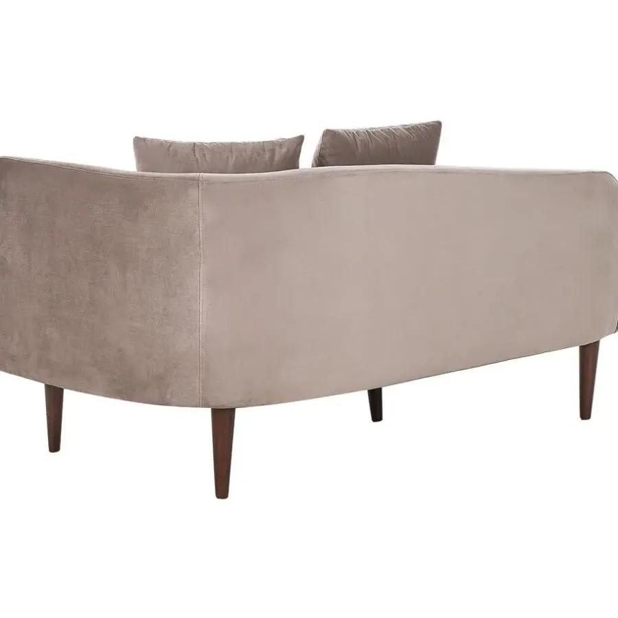 Loveseats-Beliani CHAUMONT - Chaise longue - Taupe - Rechterzijde - Fluweel