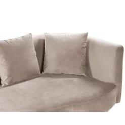Loveseats-Beliani CHAUMONT - Chaise longue - Taupe - Rechterzijde - Fluweel