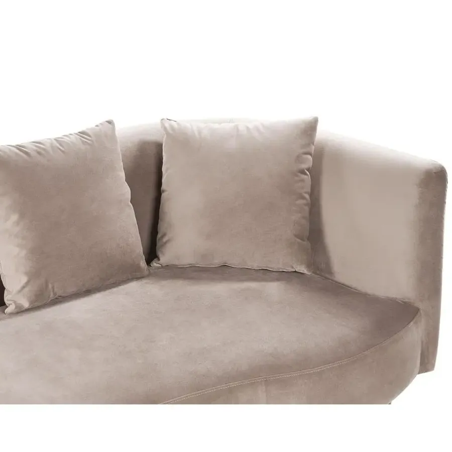Loveseats-Beliani CHAUMONT - Chaise longue - Taupe - Rechterzijde - Fluweel
