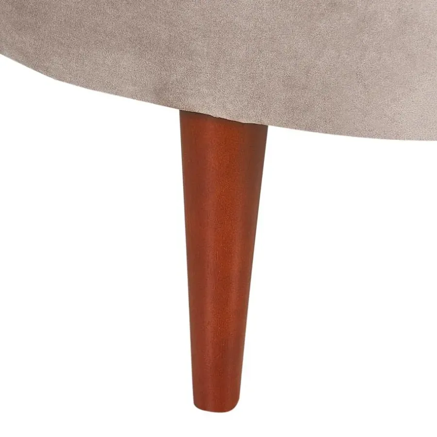 Loveseats-Beliani CHAUMONT - Chaise longue - Taupe - Rechterzijde - Fluweel
