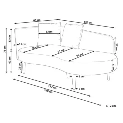 Loveseats-Beliani CHAUMONT - Chaise longue - Roze - Rechterzijde - Fluweel
