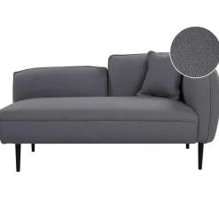 Beliani CHEVANNES - Chaise longue - Donkergrijs - Bouclé