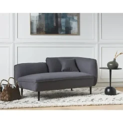 Beliani CHEVANNES - Chaise longue - Donkergrijs - Bouclé