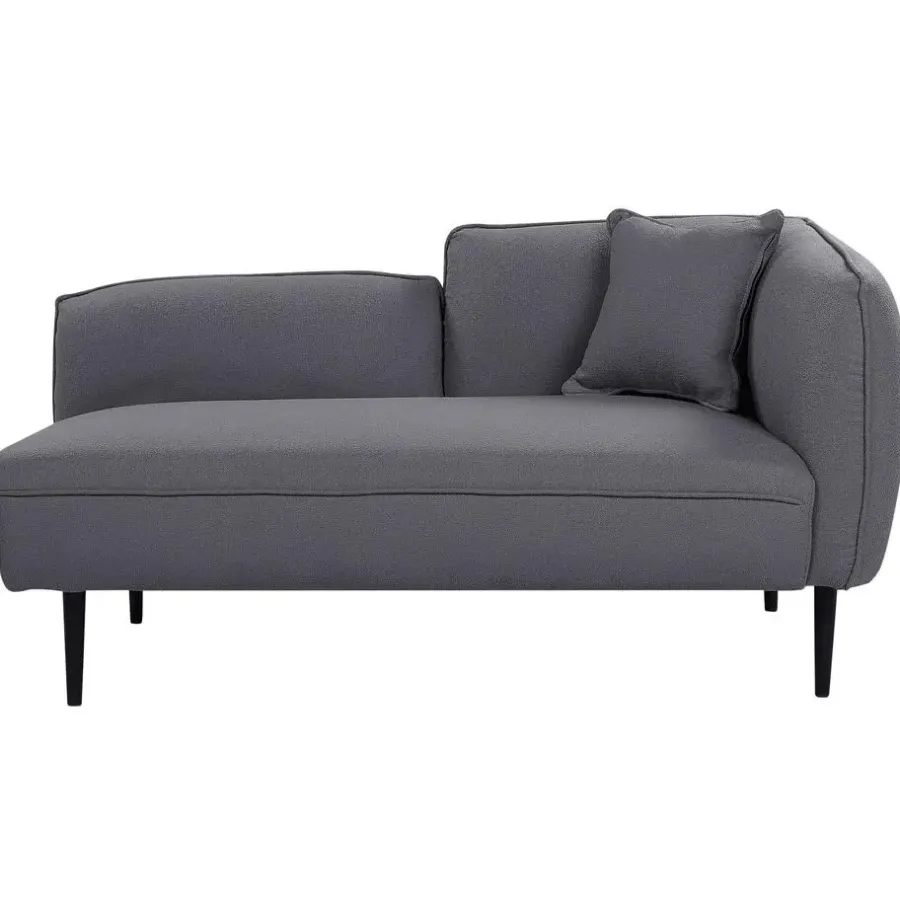 Beliani CHEVANNES - Chaise longue - Donkergrijs - Bouclé