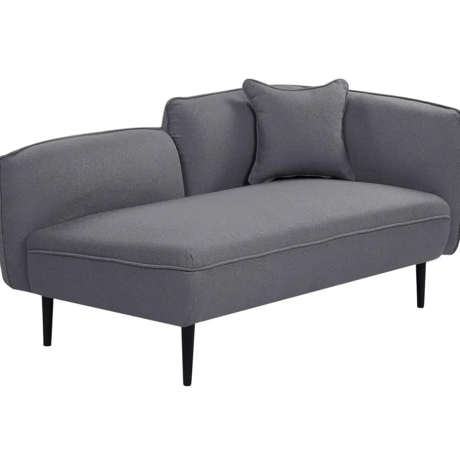 Beliani CHEVANNES - Chaise longue - Donkergrijs - Bouclé