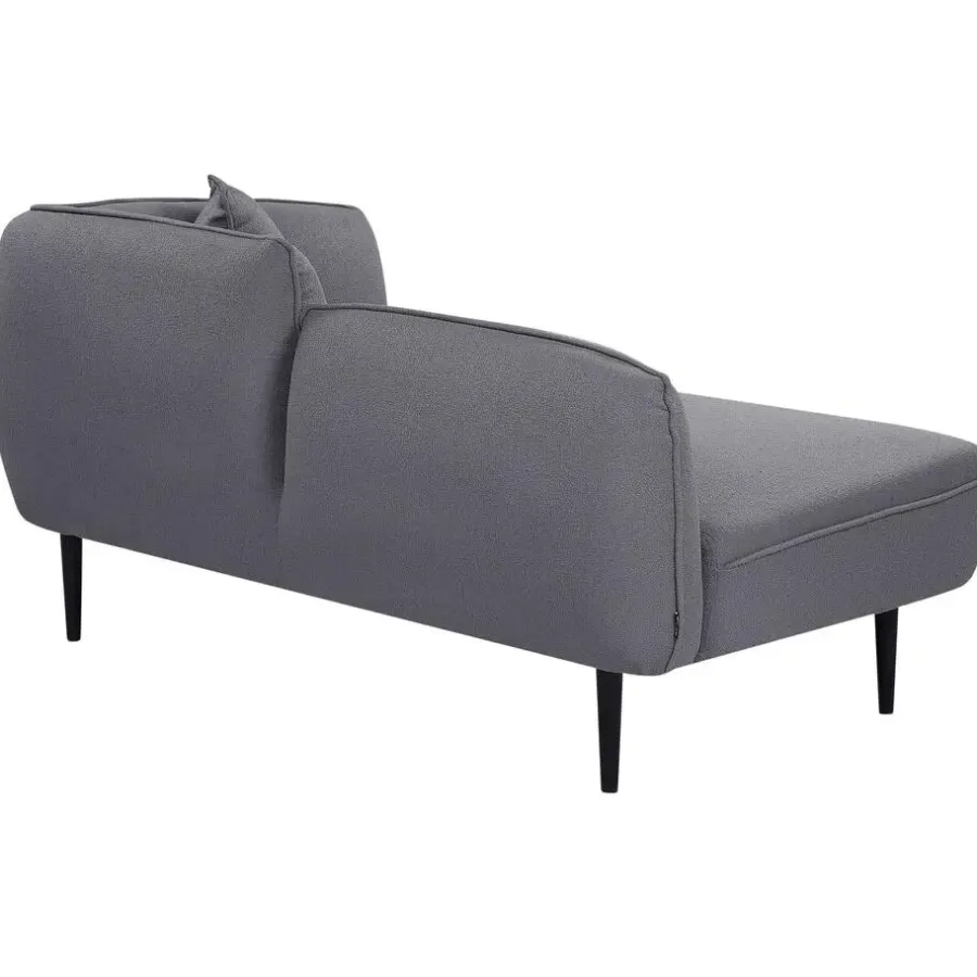 Beliani CHEVANNES - Chaise longue - Donkergrijs - Bouclé