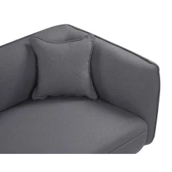 Beliani CHEVANNES - Chaise longue - Donkergrijs - Bouclé