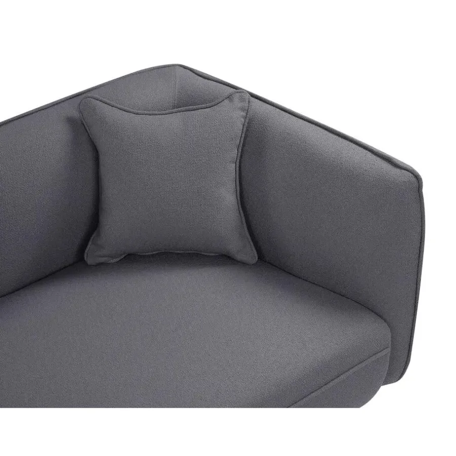 Beliani CHEVANNES - Chaise longue - Donkergrijs - Bouclé