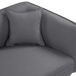 Beliani CHEVANNES - Chaise longue - Donkergrijs - Bouclé