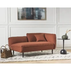 Beliani CHEVANNES - Chaise longue - Donkerrood - Bouclé