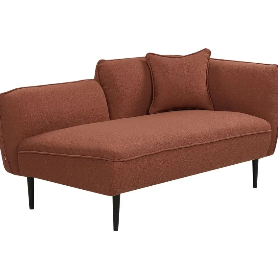 Beliani CHEVANNES - Chaise longue - Donkerrood - Bouclé