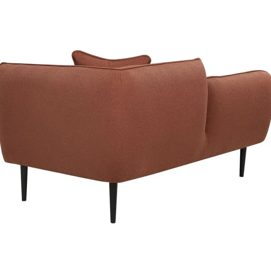 Beliani CHEVANNES - Chaise longue - Donkerrood - Bouclé