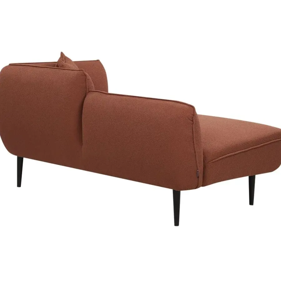 Beliani CHEVANNES - Chaise longue - Donkerrood - Bouclé