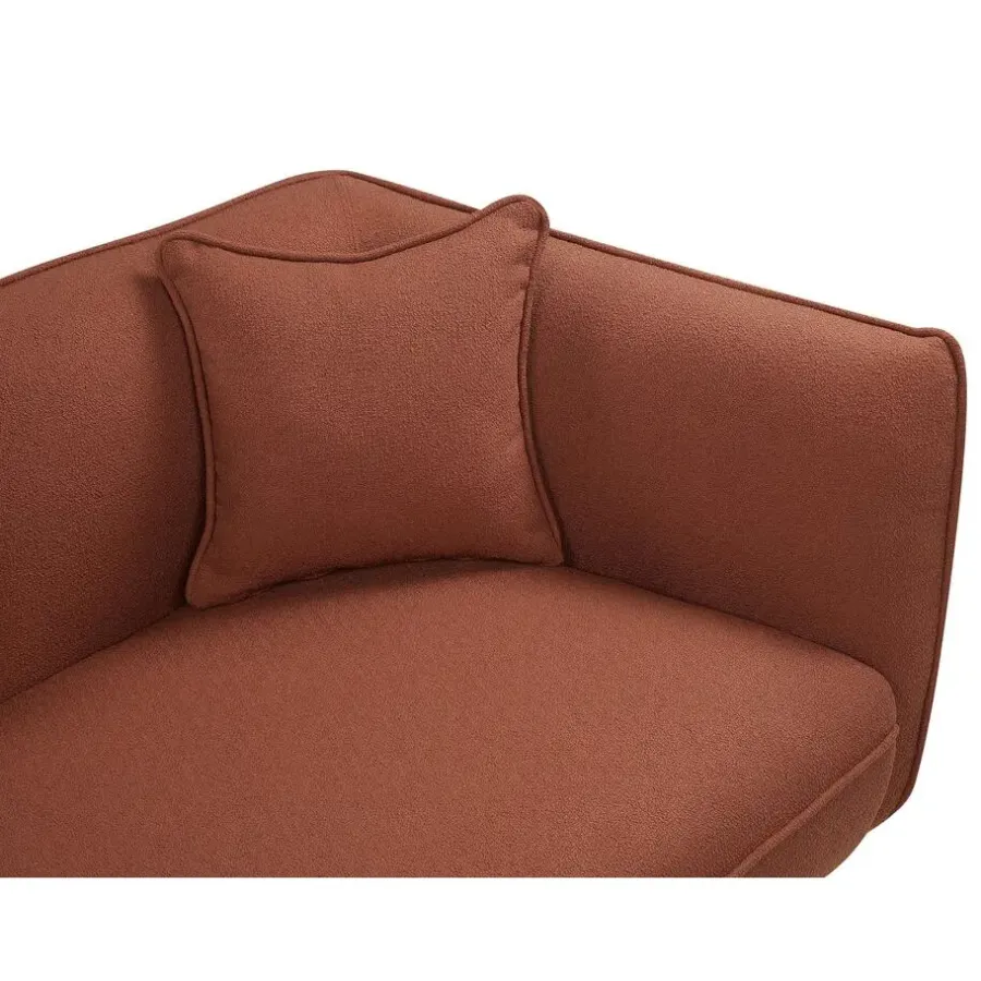 Beliani CHEVANNES - Chaise longue - Donkerrood - Bouclé