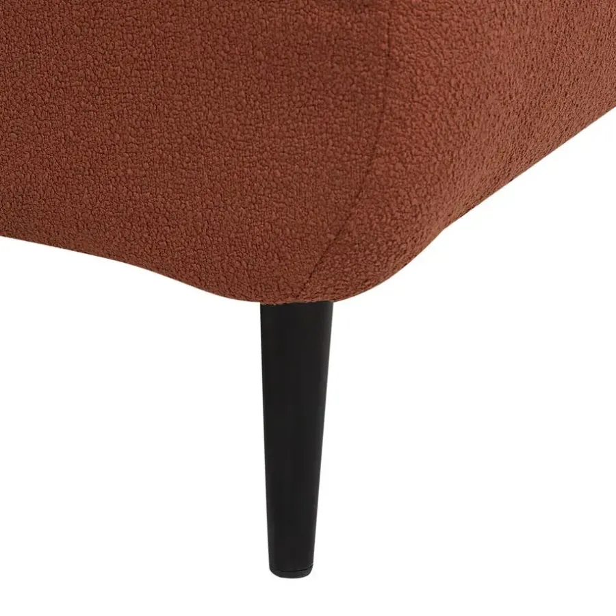 Beliani CHEVANNES - Chaise longue - Donkerrood - Bouclé