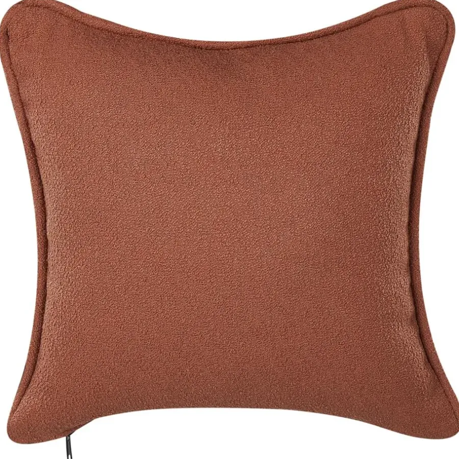Beliani CHEVANNES - Chaise longue - Donkerrood - Bouclé