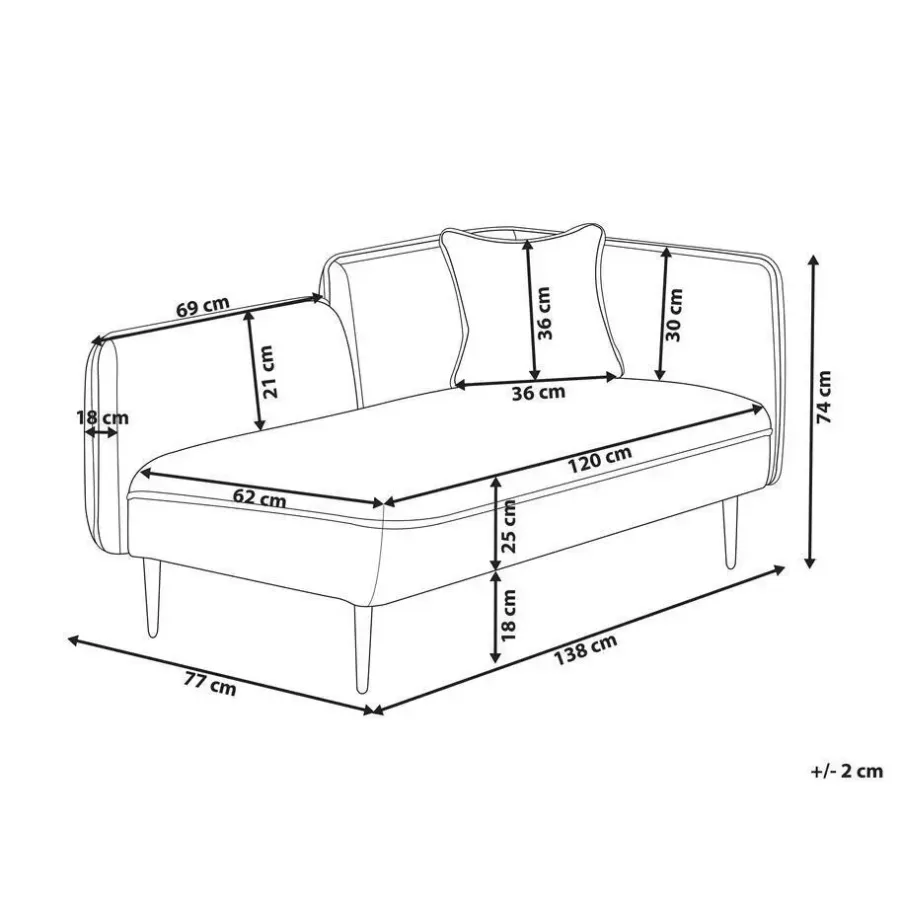 Beliani CHEVANNES - Chaise longue - Roze - - Polyester
