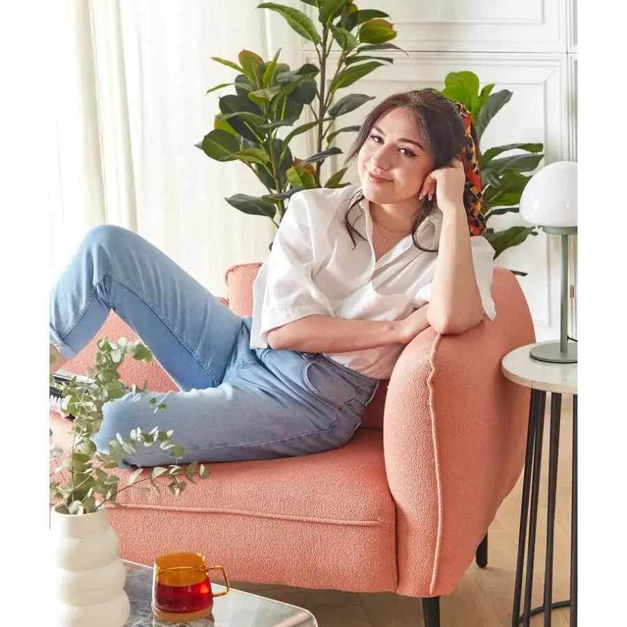 Beliani CHEVANNES - Chaise longue - Roze - - Polyester