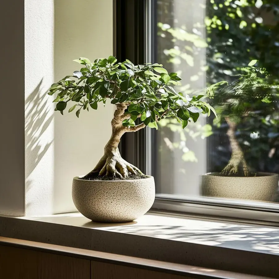 Plant in a Box Chinese vijg - Ficus microcarpa - Hoogte 30-40cm - ⌀12cm