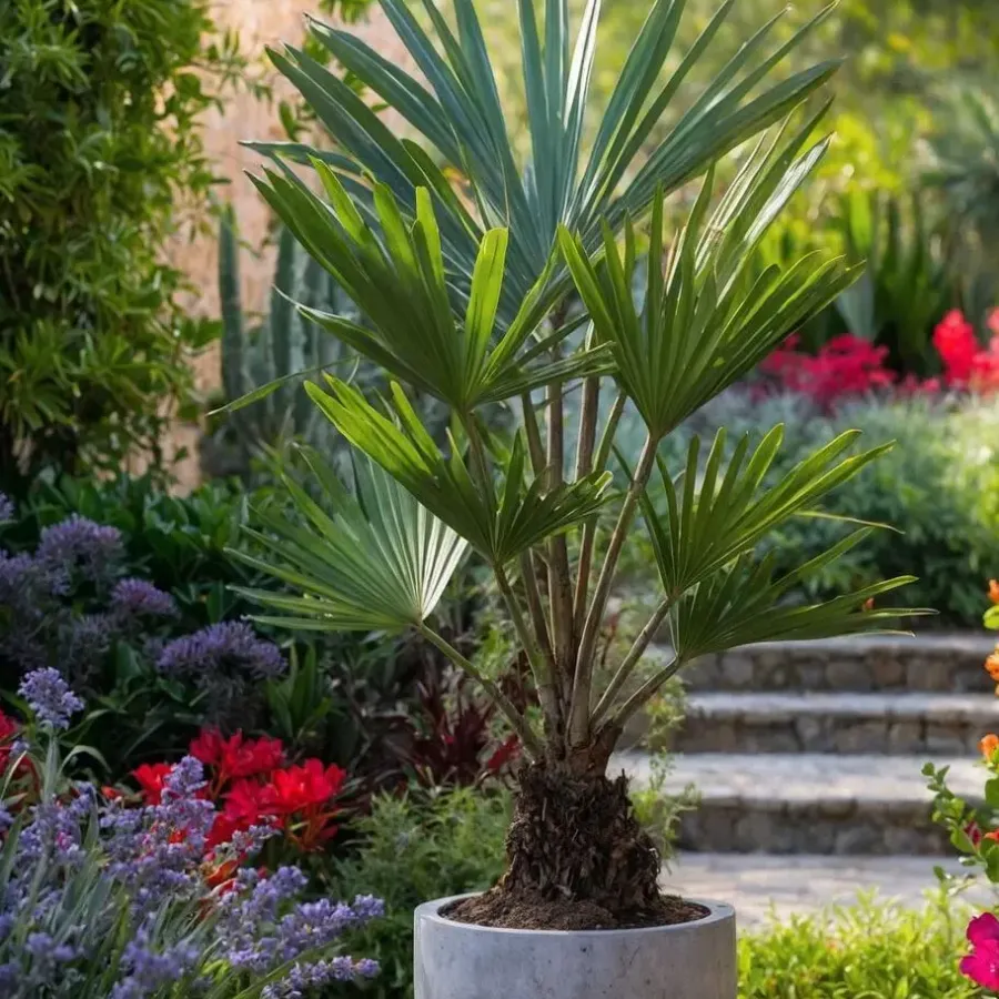 Plant in a Box Chinese Waaierpalm - Trachycarpus Fortunei - Hoogte 35-45cm - ⌀15cm