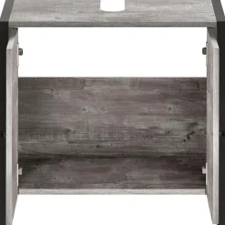 Loft24 Chris - Onderkast met 2 deuren van beton/zwarte spaanplaat 60 cm