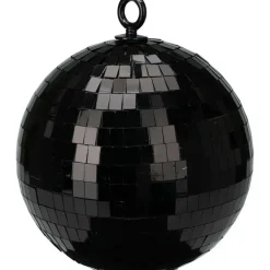 Kerstballen-Christmas Decoration kerstbal - disco - 1x - zwart - 18 cm