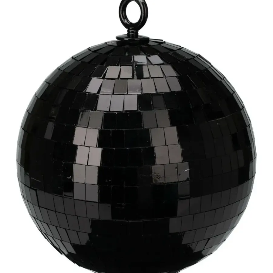 Kerstballen-Christmas Decoration kerstbal - disco - 1x - zwart - 18 cm