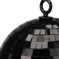 Kerstballen-Christmas Decoration kerstbal - disco - 1x - zwart - 18 cm