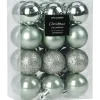 Kerstballen|Kerstdecoratie-Christmas Decoration Kerstballen - 16x - groen - 5 cm - kunststof