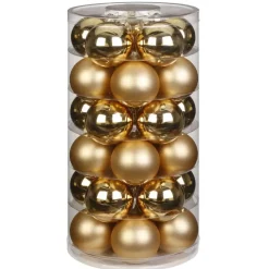 Inge-glas Christmas Goods Kerstballen set - 30x stuks - glas - goud - 6 cm
