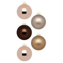 Inge-glas Christmas Goods Kerstballen - 20x stuks - bruin - glas - 6 cm