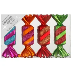 Inge-glas Christmas goods Kersthangers - 4x - snoepjes - gekleurd - 10.5 cm