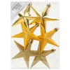 Kerstballen-Inge-glas Christmas goods Kerstshangers - 6x - sterren - goud - 10 cm