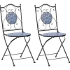 Bistro- & Balkonsets-Beliani CIGLIANO - Tuinstoel set van 2 - Zwart - Metaal
