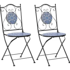 Bistro- & Balkonsets-Beliani CIGLIANO - Tuinstoel set van 2 - Zwart - Metaal