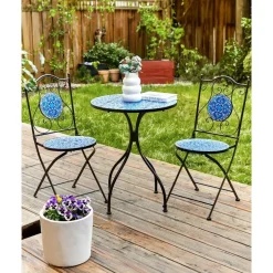 Bistro- & Balkonsets-Beliani CIGLIANO - Tuinstoel set van 2 - Zwart - Metaal
