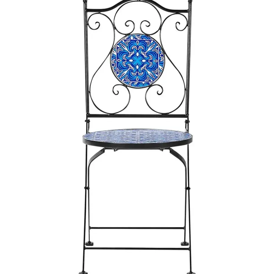 Bistro- & Balkonsets-Beliani CIGLIANO - Tuinstoel set van 2 - Zwart - Metaal