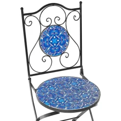 Bistro- & Balkonsets-Beliani CIGLIANO - Tuinstoel set van 2 - Zwart - Metaal